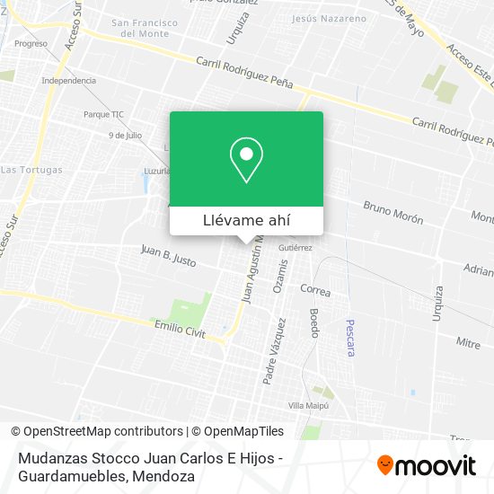 Mapa de Mudanzas Stocco Juan Carlos E Hijos - Guardamuebles