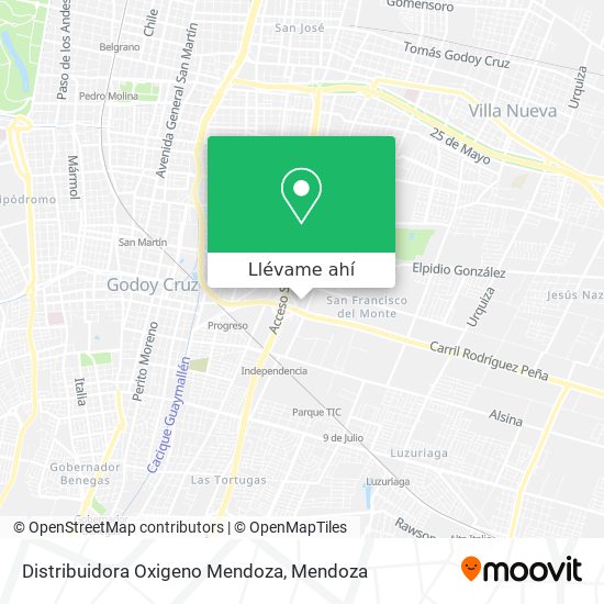 Mapa de Distribuidora Oxigeno Mendoza