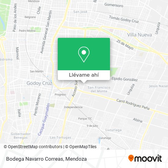 Mapa de Bodega Navarro Correas