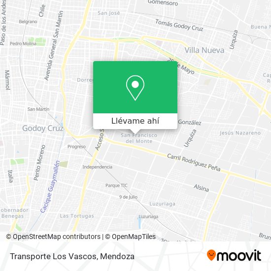 Mapa de Transporte Los Vascos