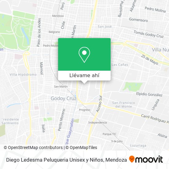 Mapa de Diego Ledesma Peluqueria Unisex y Niños