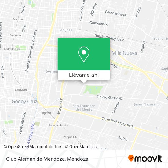 Mapa de Club Aleman de Mendoza