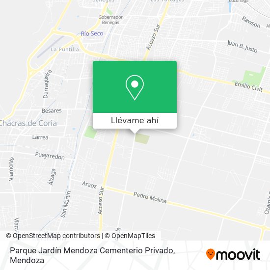 Mapa de Parque Jardín Mendoza Cementerio Privado