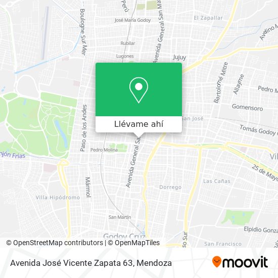 Mapa de Avenida José Vicente Zapata 63