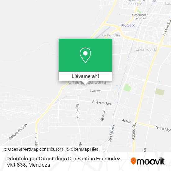 Mapa de Odontologos-Odontologa Dra Santina Fernandez Mat 838