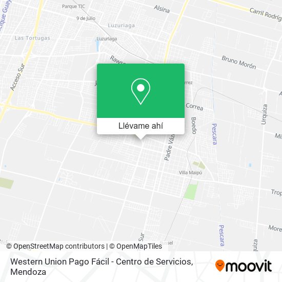 Mapa de Western Union Pago Fácil - Centro de Servicios