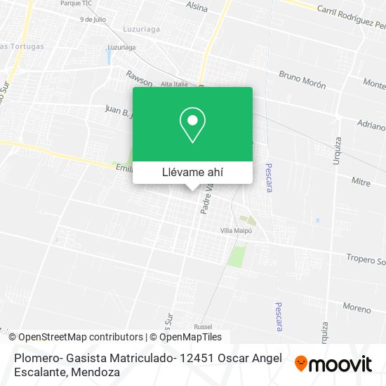Mapa de Plomero- Gasista Matriculado- 12451 Oscar Angel Escalante