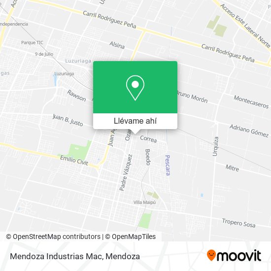 Mapa de Mendoza Industrias Mac