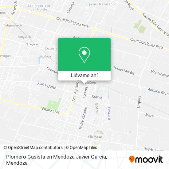 Mapa de Plomero Gasista en Mendoza Javier García