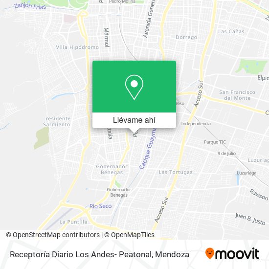 Mapa de Receptoría Diario Los Andes- Peatonal