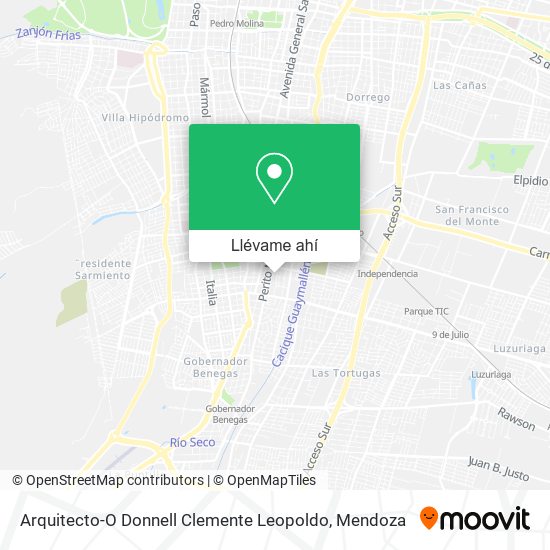 Mapa de Arquitecto-O Donnell Clemente Leopoldo