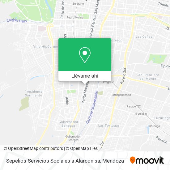 Mapa de Sepelios-Servicios Sociales a Alarcon sa