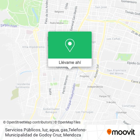 Mapa de Servicios Públicos, luz, agua, gas,Telefono-Municipalidad de Godoy Cruz