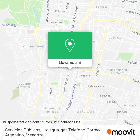 Mapa de Servicios Públicos, luz, agua, gas,Telefono-Correo Argentino