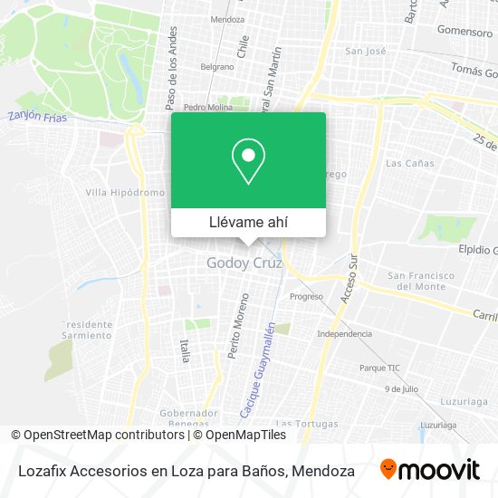 Mapa de Lozafix Accesorios en Loza para Baños