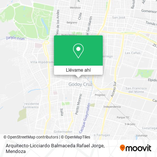 Mapa de Arquitecto-Licciardo Balmaceda Rafael Jorge