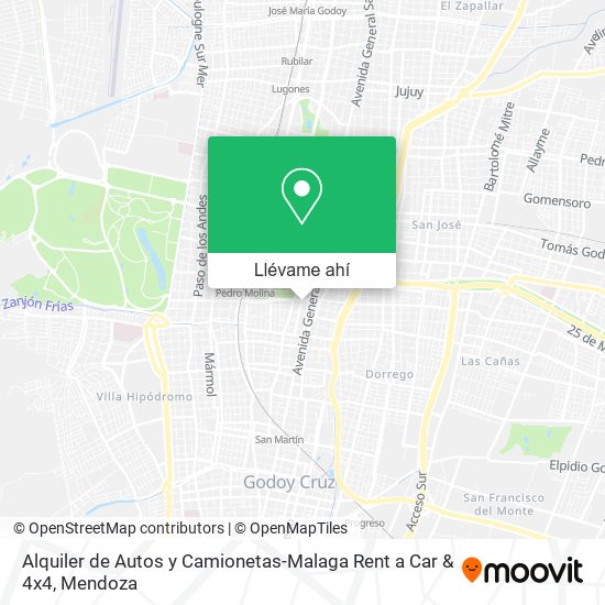 Mapa de Alquiler de Autos y Camionetas-Malaga Rent a Car & 4x4