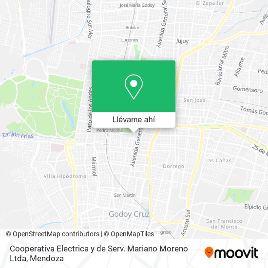 Mapa de Cooperativa Electrica y de Serv. Mariano Moreno Ltda