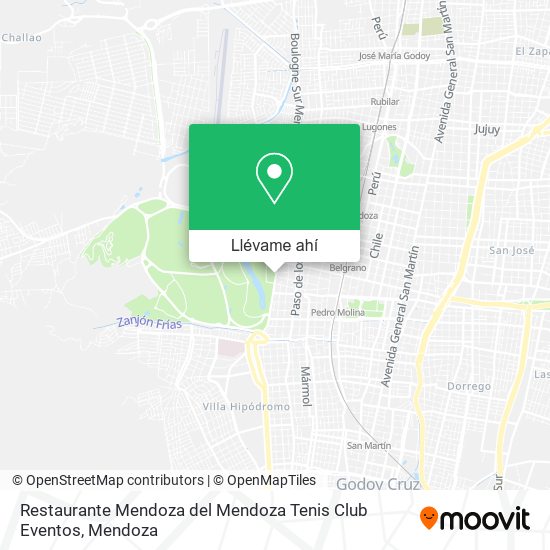 Mapa de Restaurante Mendoza del Mendoza Tenis Club Eventos