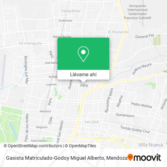 Mapa de Gasista Matriculado-Godoy Miguel Alberto