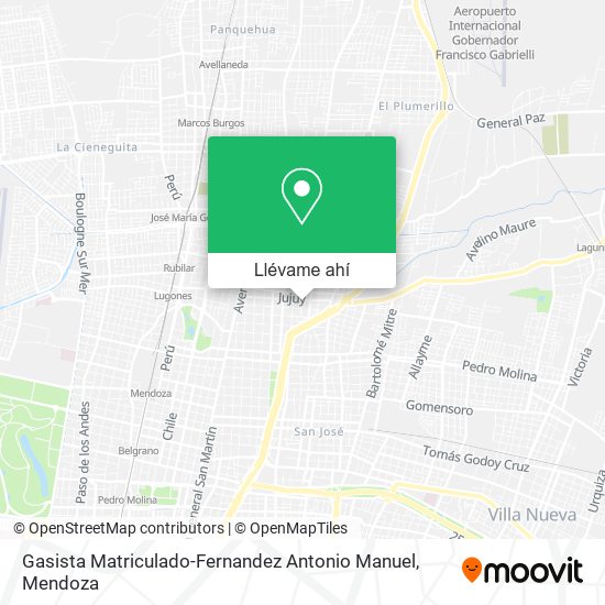 Mapa de Gasista Matriculado-Fernandez Antonio Manuel
