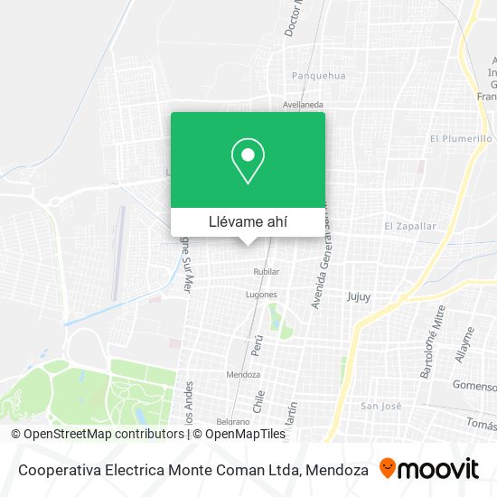 Mapa de Cooperativa Electrica Monte Coman Ltda