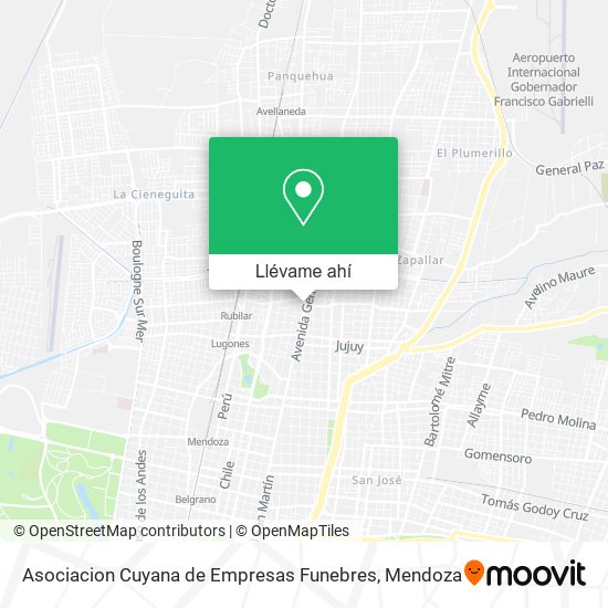 Mapa de Asociacion Cuyana de Empresas Funebres
