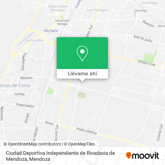 Mapa de Ciudad Deportiva Independiente de Rivadavia de Mendoza