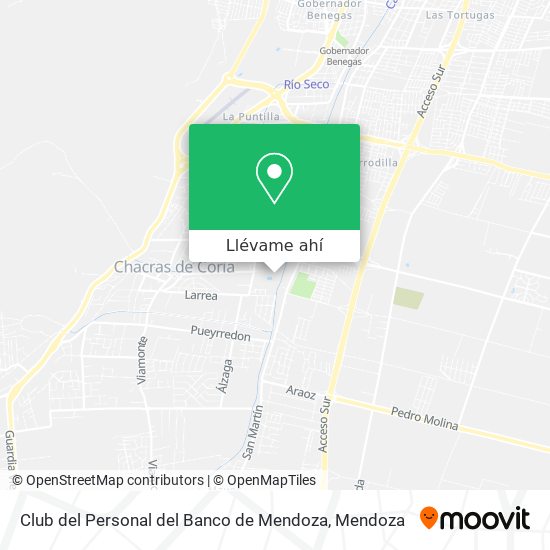 Mapa de Club del Personal del Banco de Mendoza
