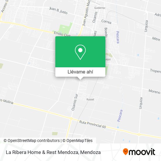 Mapa de La Ribera Home & Rest Mendoza