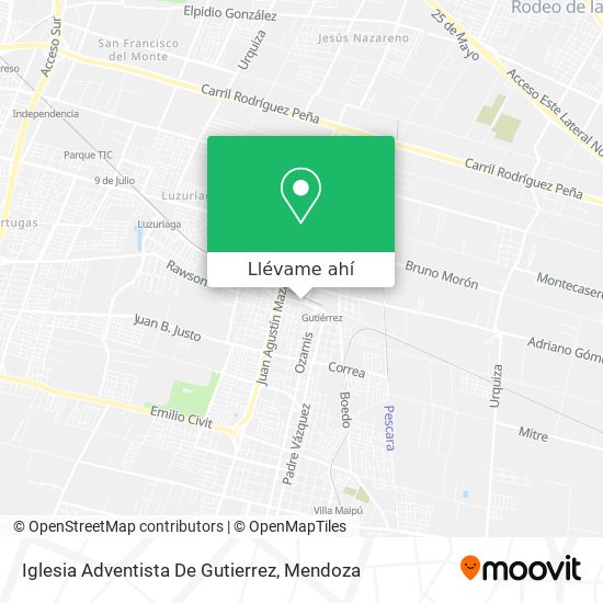 Mapa de Iglesia Adventista De Gutierrez