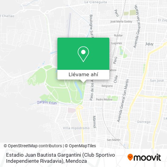 Mapa de Estadio Juan Bautista Gargantini (Club Sportivo Independiente Rivadavia)