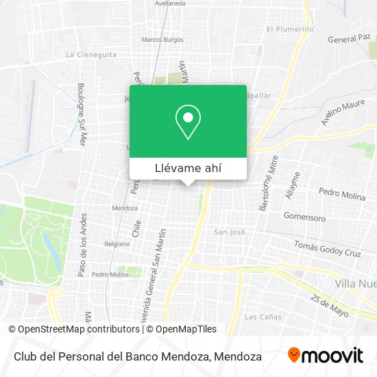 Mapa de Club del Personal del Banco Mendoza