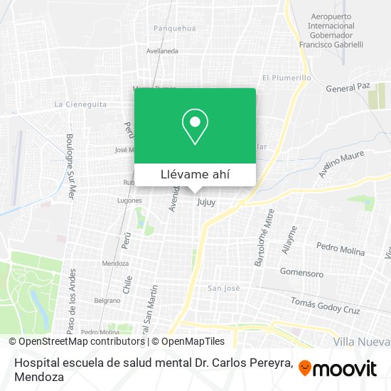 Mapa de Hospital escuela de salud mental Dr. Carlos Pereyra