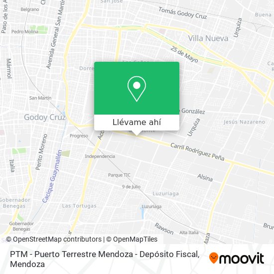 Mapa de PTM - Puerto Terrestre Mendoza - Depósito Fiscal