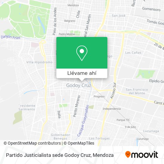 Mapa de Partido Justicialista sede Godoy Cruz