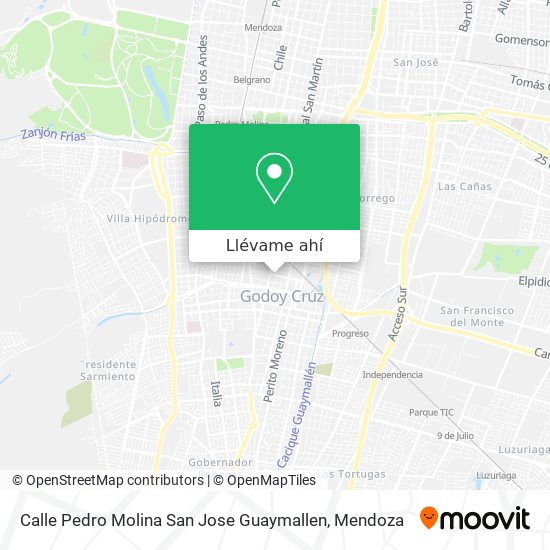 Mapa de Calle Pedro Molina San Jose Guaymallen