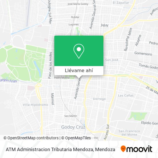 Mapa de ATM Administracion Tributaria Mendoza