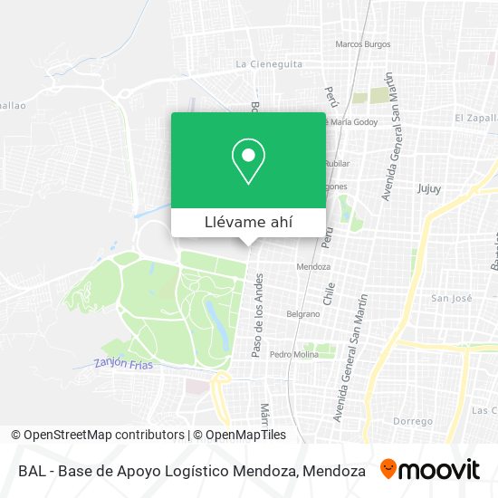 Mapa de BAL - Base de Apoyo Logístico Mendoza