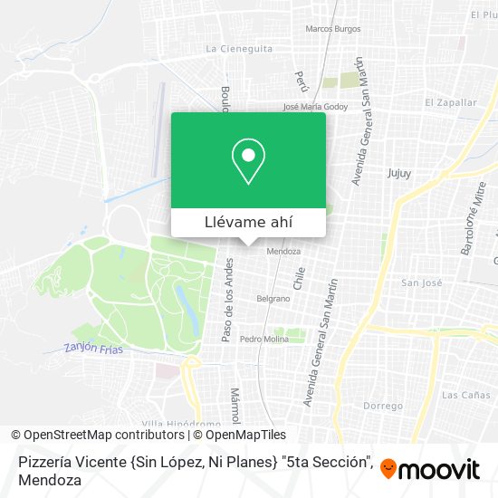 Mapa de Pizzería Vicente {Sin López, Ni Planes} "5ta Sección"