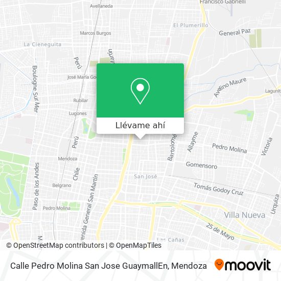 Mapa de Calle Pedro Molina San Jose GuaymallEn