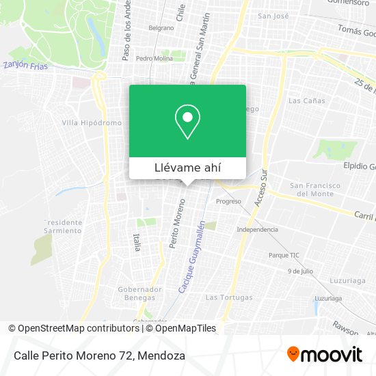 Mapa de Calle Perito Moreno 72