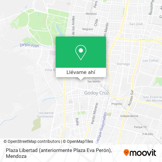 Mapa de Plaza Libertad (anteriormente Plaza Eva Perón)