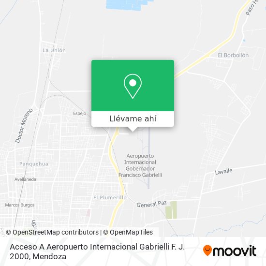 Mapa de Acceso A Aeropuerto Internacional Gabrielli F. J. 2000
