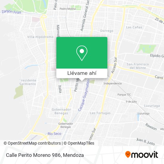 Mapa de Calle Perito Moreno 986