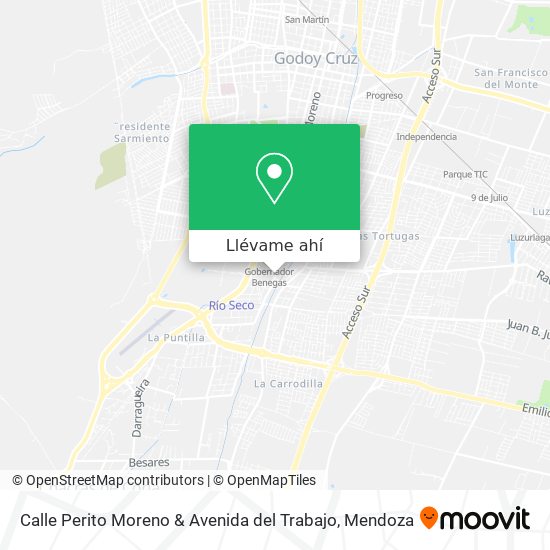 Mapa de Calle Perito Moreno & Avenida del Trabajo