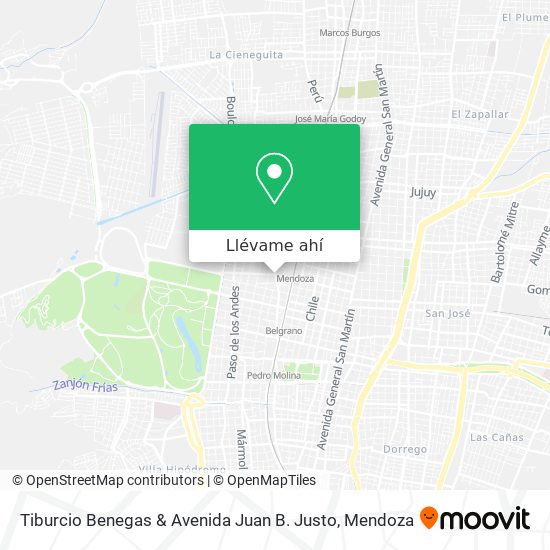 Mapa de Tiburcio Benegas & Avenida Juan B. Justo
