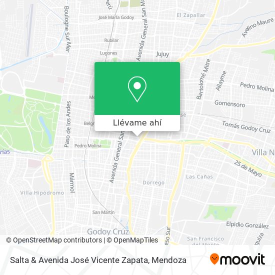Mapa de Salta & Avenida José Vicente Zapata