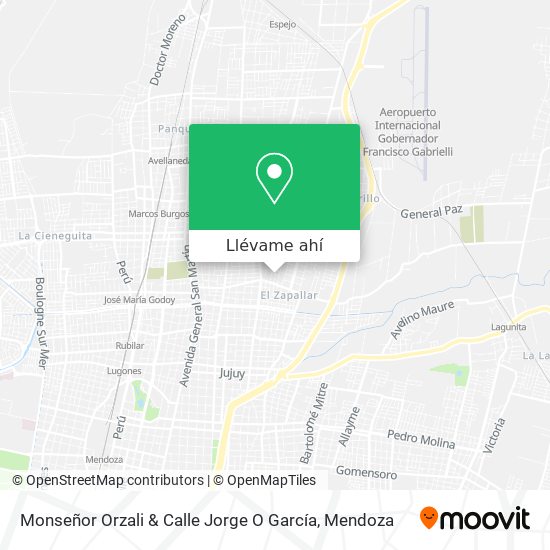 Mapa de Monseñor Orzali & Calle Jorge O García