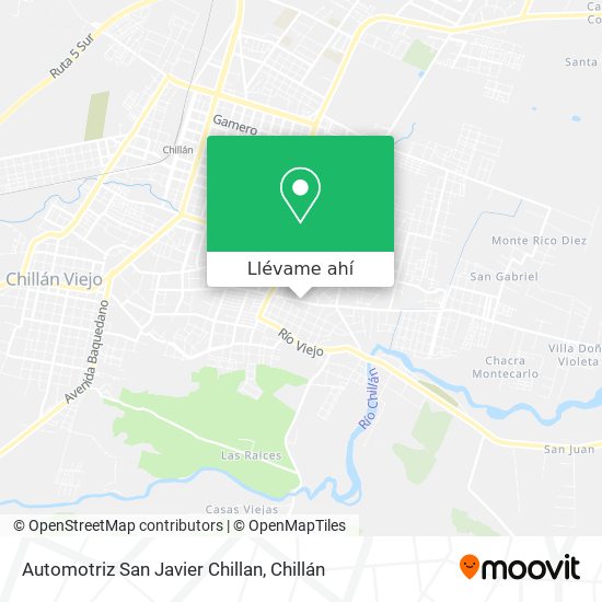 Mapa de Automotriz San Javier Chillan